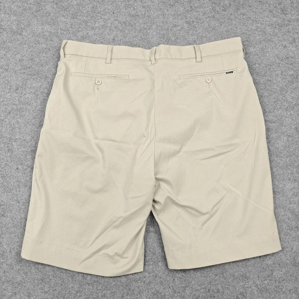 Polo Ralph Lauren Performance Shorts Mens 34 Beige Golf Flat Front Stretch Twill
